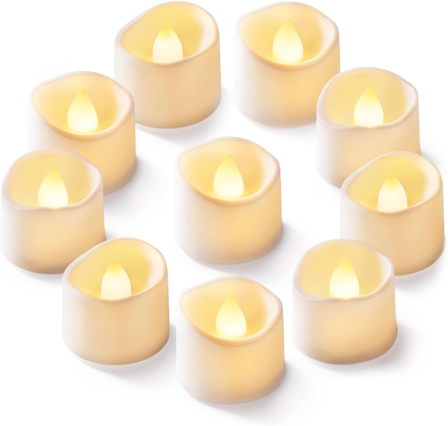 Homemory 24Pcs Green Tea Lights Battery Operated, Flameless Flickering Green Candles, Holiday Candles for Christmas, Home Decor, Theme Party