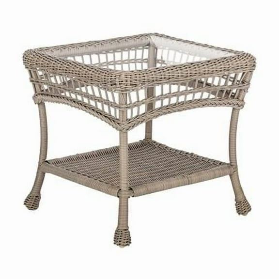 W Unlimited  Outdoor Garden Saturn Collection Patio End Table - Light Brown