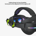 thumbnail image 4 of 12000mah Rechargeable Battery Head Strap Compatible with Meta Quest 3/3S Headband VR Accessory With RGB Light, 4 of 7