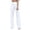 White, variant on HNMKIU Straight Leg Pants Women Fashion Slim Fit High Waist Flared Bottom Casual Work Solid Color Black,L