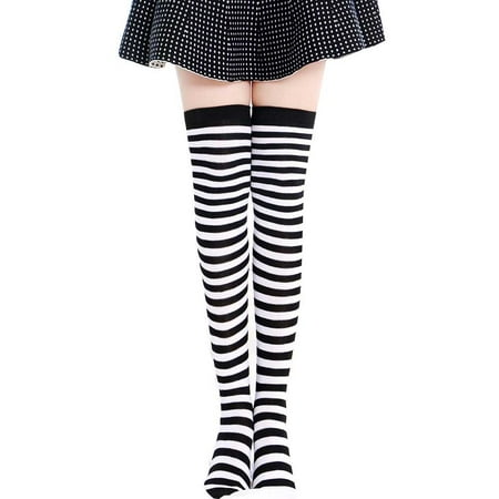 

Toyfunny Women Thigh High Spcks Over Girl Winter Cotton Stripe Warmer Soft Cotton Socks