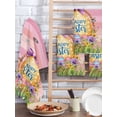 thumbnail image 2 of Pink Happy Easter Kitchen Dish Towels for Drying Dishes Set of 2, Spring Easter Eggs Floral Wooden Waffle Weave Microfiber Hand Tea Bathroom Towels Quick Dry & Absorbent Towel 15.7x23.6, 2 of 7