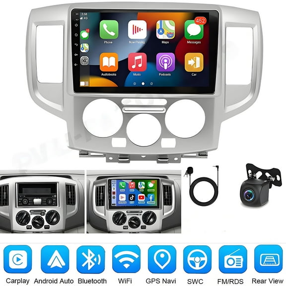 iSpchen Android 15 Car Stereo for Nissan NV200 2013-2019, 9" HD Touch Screen Car Radio with Wireless CarPlay/Android Auto, AM/FM, Bluetooth, GPS Navigation & WiFi with ‌HD Reversing Camera‌