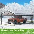 thumbnail image 6 of NETAJE 20'x12' Outdoor Heavy-Duty Metal Carport with Enhanced Base & Galvanized Steel Roof for Car, Boats and Truck, 6 of 7