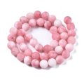 thumbnail image 3 of Natural White Jade Bead Strands Dyed Frosted Round Pink 8~9mm Hole: 1mm about 46~48pcs/strand 14.9 inch, 3 of 4