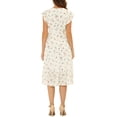 thumbnail image 3 of Vestido de gasa floral con cintura elástica y dobladillo con volantes para mujer INSPIRE CHIC L Blanco, 3 of 7