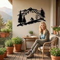 thumbnail image 3 of Skier Metal Wall Decor for Home and Outside - Wall-Mounted Geometric Wall Art Decor - Drop Shadow 3D Effect Wall Decoration for Living Room Bedroom, 3 of 9