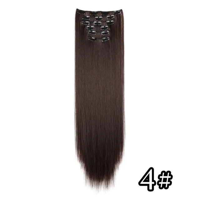 Typpkmm Extensiones De Cabello Negro De 24 "/ with 6 Unidades/Juego and Clip De 60cm