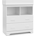 thumbnail image 1 of Storkcraft Brookside Nursery Dresser Organizer (Pebble Gray) with Changing Table Topper, Chest of 2 Drawers for Bedroom, Universal Design, 1 of 8