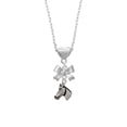thumbnail image 2 of Delight Jewelry Silvertone Horse Head Silver tone Bow Heart Necklace, 2 of 4