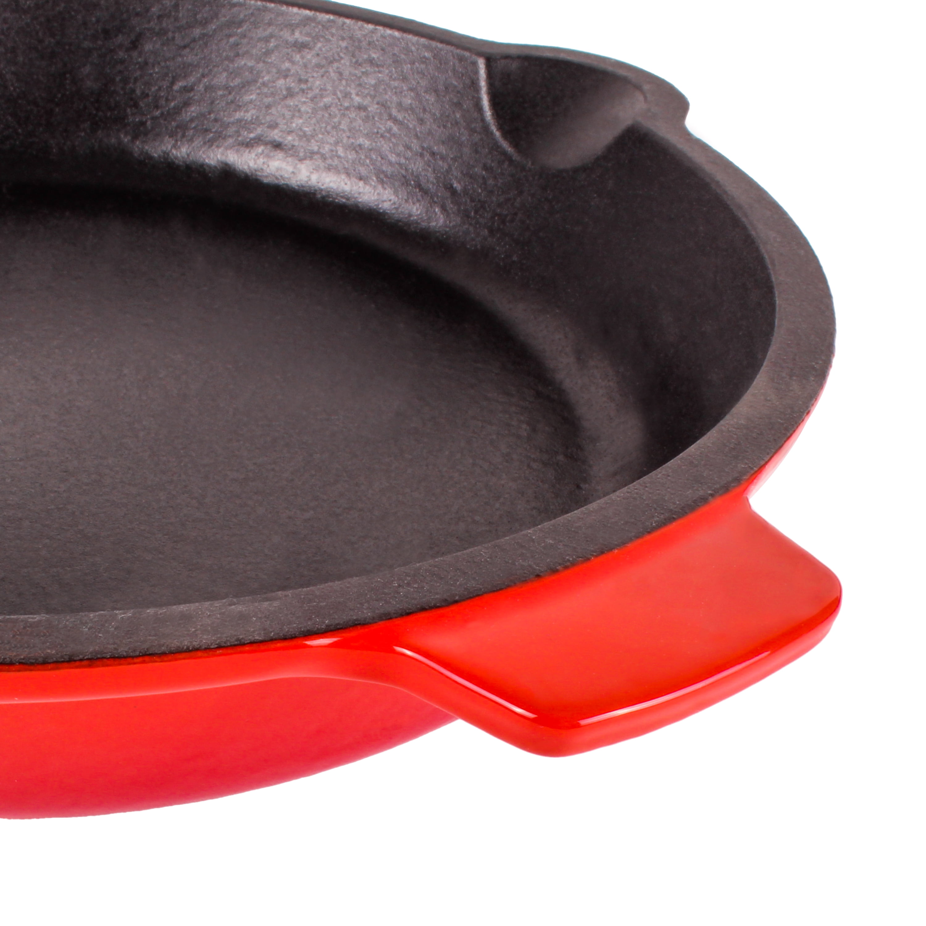 BergHOFF Neo 4pc Cast Iron Fry Pan & Grill Pan Set, Red
