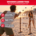 Ladder Balling Wooden Ladder Ball Game Set, Weather Resistant Outdoor Lawn Game with ...