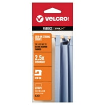 VELCRO Brand Sew on Strong Hook and Loop Fastener Strips | 8 Sets, Black | Size 2.5in x 1in