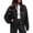 Black, variant on Faux Leather Jacket Women Fall Clothes Long Sleeve, Bomber Jackets, Snaps, Pockets, Oversized, Zip Up Motorcycle Outerwear, Airport, Going Out Outfits, Winter Coat