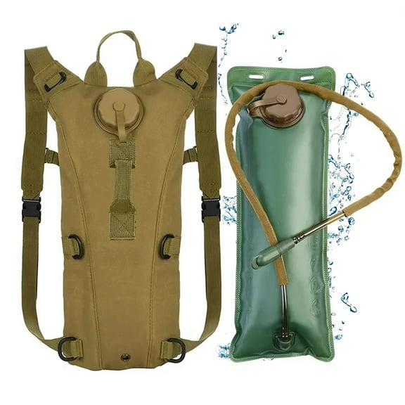 ZOUYUE 3L Water Bladder Bag Tactical Military Hiking Camping Hydration Backpack Outdoor, Brown