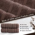 thumbnail image 3 of HALLEY Turkish 4 Pack Premium Hand Towels (4 Pieces) 650 GSM Highly Absorbent Super Soft 100% Cotton - 4 Hand Towels - Brown, 3 of 9