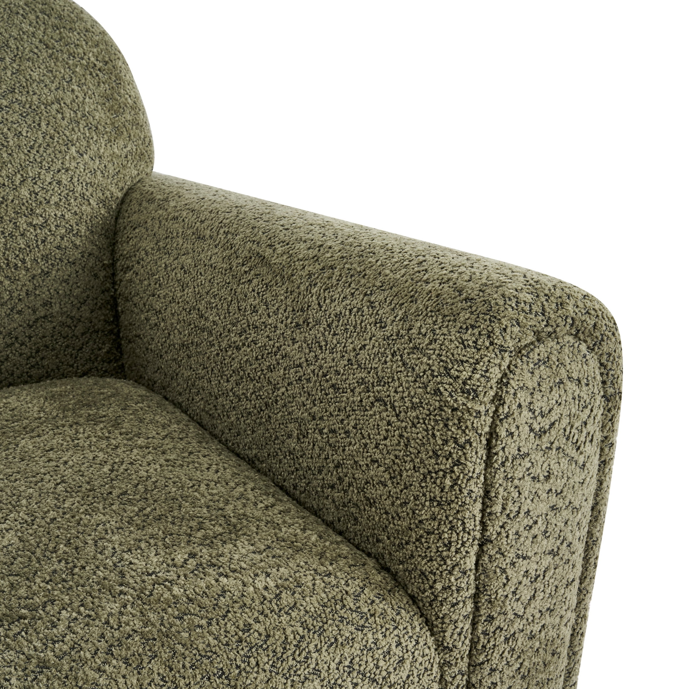 Christopher Knight Home 33" Upholstered Accent Chair, Modern Lounge Chair with Round Legs, Olive Green