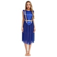 thumbnail image 1 of Yartina Tunique de Danse Sans Manches pour Femmes, Performance de Danse Lyrique, Bleu TG, 1 of 7