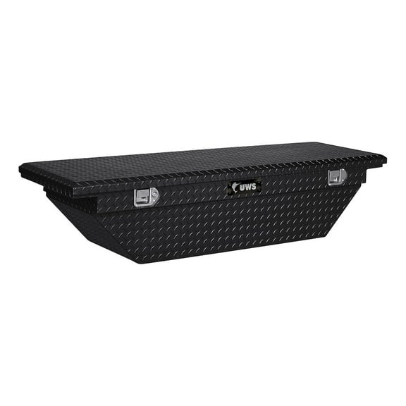 UWS/United Welding Services TBS-69-A-LP-BLK UWSTBS-69-A-LP-BLK 69IN ALUMINUM SINGLE LID CROSSOVER TOOLBOX LOW PROFILE ANGLED BLACK