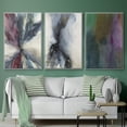 thumbnail image 3 of FCCUYE Canvas 3 Piece Wall Art Modern Paintings Decorations Vibrant Emerald Ice Watercolor Rustic Black Floater Frame Artwork for Office Bedroom Kitchen - 16"x24" x3panels LT553, 3 of 6
