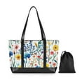 thumbnail image 7 of FORMRS Canvas Laptop Tote Bag for Women with 15.6" Computer Compartments Shoulder Handbag, Blue Wildflower Pattern, 7 of 7