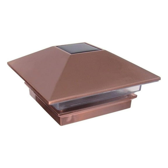 4 in. X 4 in. Plastic Copper Finish Solar Powered Square Post