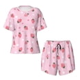 thumbnail image 4 of Kdxio Floral Strawberr Print Pajamas Sets for Women Short-Sleeved Pjs with Lounge Shorts Two Piece Sleepwear S-4XL, 4 of 9