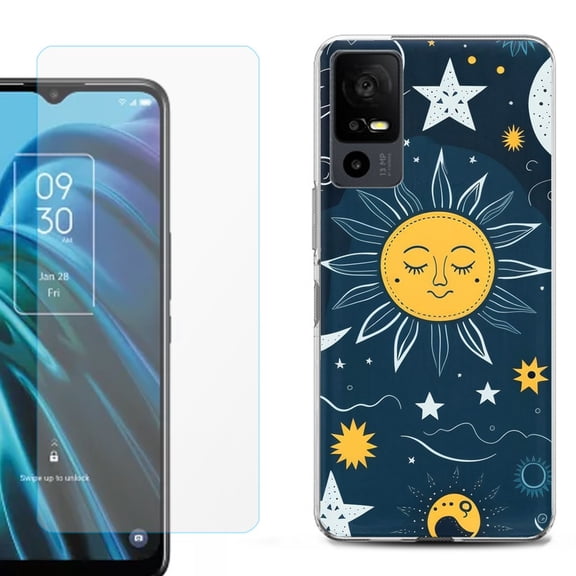 OneToughShield ® for TCL 40 XE 5G Shockproof Fashion Phone Case, with Tempered Glass Screen Protector - Sun N Star