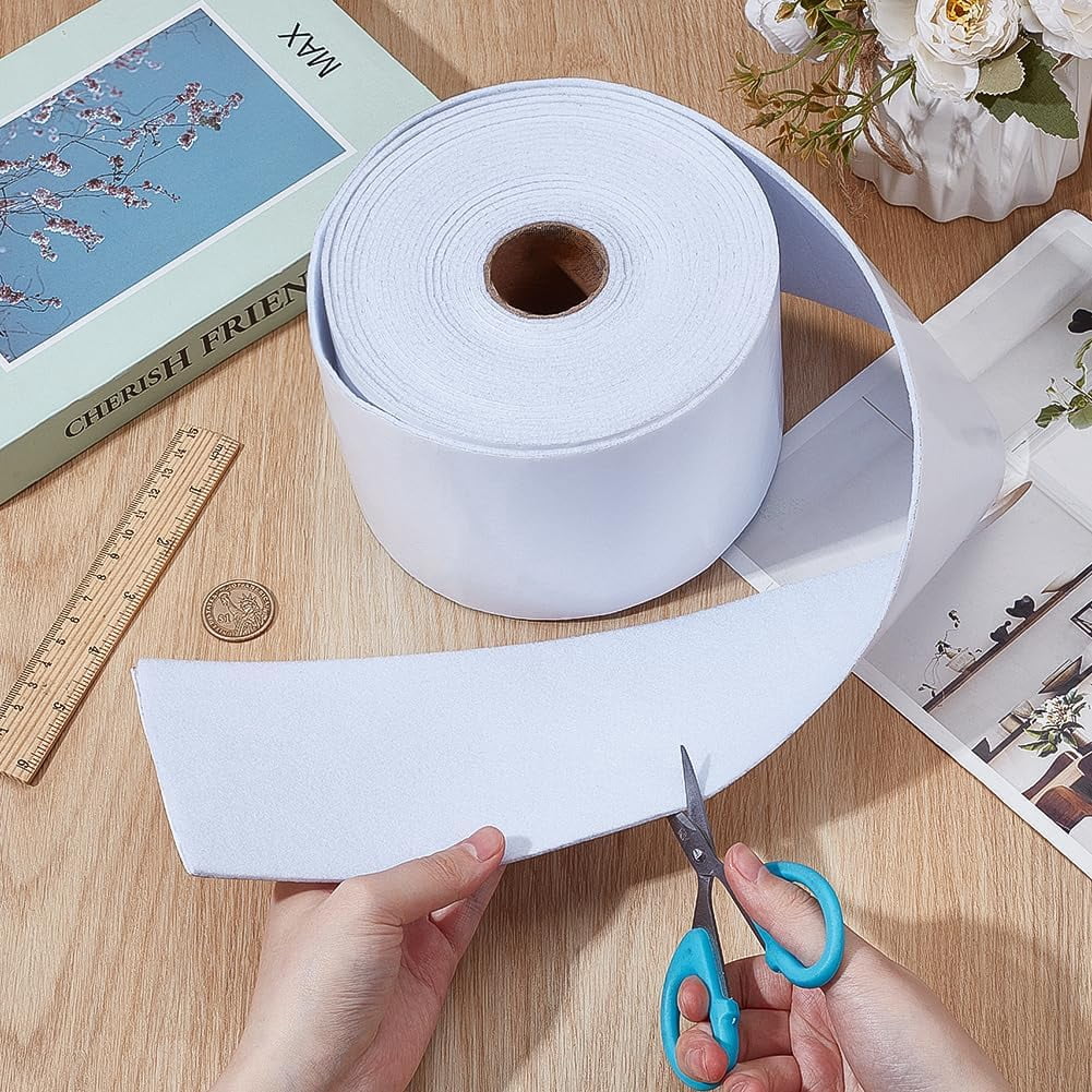 Self-adhesive Polyester Fabric for DIY Sewing Crafts Patchwork School Projects Black 100x2mm about 8m/roll