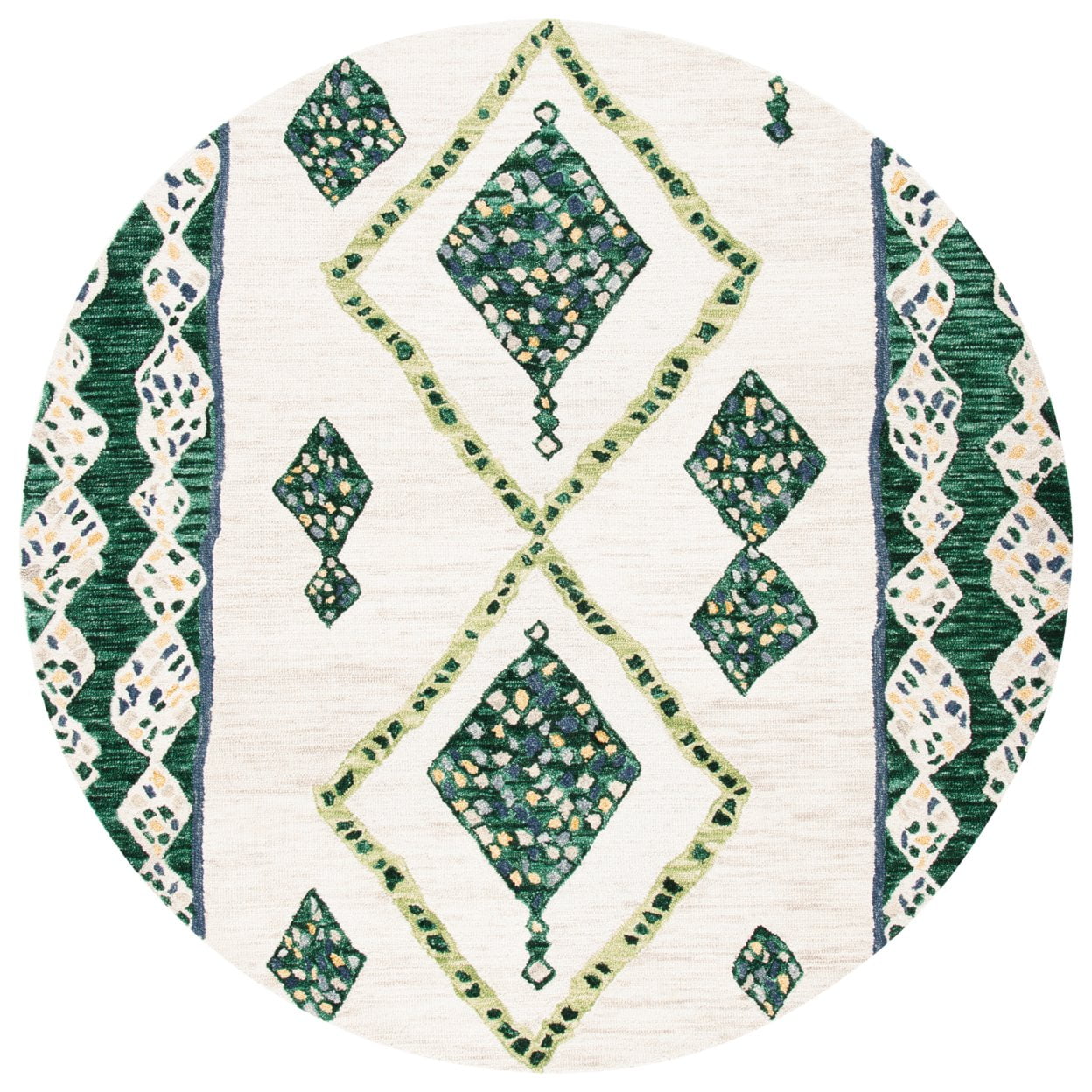 SAFAVIEH Aspen Byrne Southwestern Wool Runner Rug, Green/Ivory, 2'3" x 9'