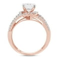 thumbnail image 4 of 1 1/2 ct. t.w Center 6.5MM Round Cut Lab Created Moissanite Diamond Split Shank Crossover Halo Bypass Engagement Ring In 10K Solid Rose Gold(G-H Color, VVS1 Clarity, 1.50 Cttw)-6.5, 4 of 7