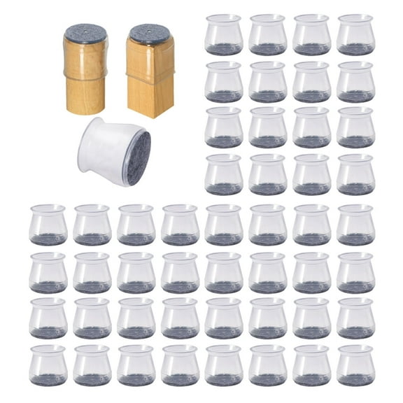 48 pcs Chair Leg Floor Protectors for Hardwood Floors Silicone Covers to Protect Wood Tile Floors Felt Pads Furniture Leg Caps Non Slip Reduce Noise (Large fit : 1.3" - 2")