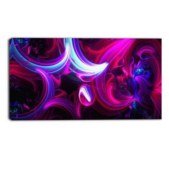 Design Art Purple Haze Abstract Digital Artwork on Canvas, 32" x 16"