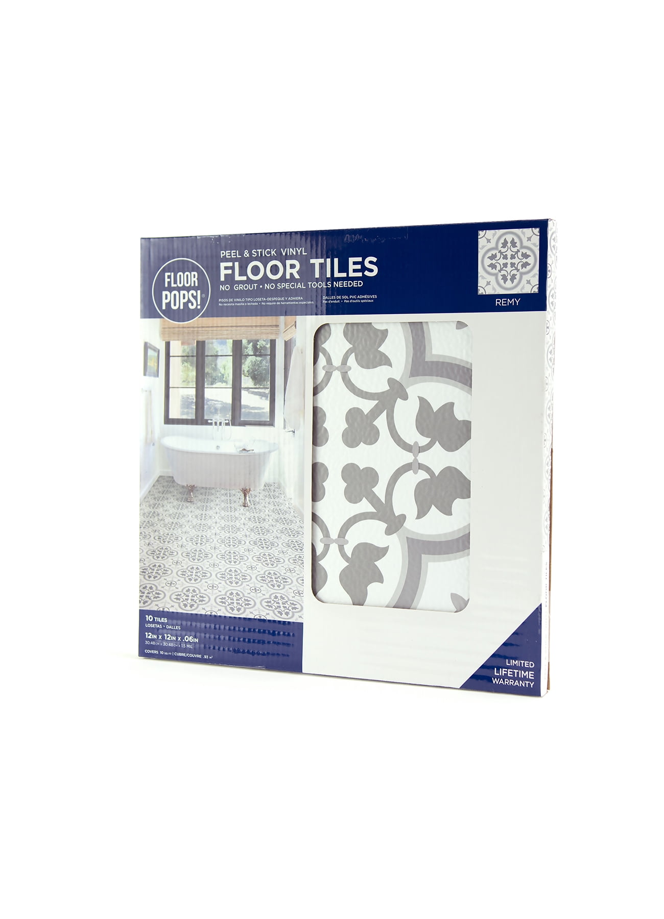FloorPops! Lattice 12 in. x 12 in. Peel and Stick Virgin Vinyl Floor Tiles (10-Pack)