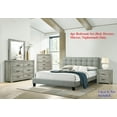 thumbnail image 4 of Bedroom furniture Gray Polyfiber California King Size bed Dresser Mirror Nightstand 4pc Set Plywood., 4 of 4