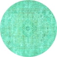 thumbnail image 1 of Ahgly Company Indoor Round Persian Turquoise Blue Traditional Area Rugs, 7' Round, 1 of 4