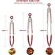 thumbnail image 2 of Juego de 3 pinzas para barbacoa de acero inoxidable, utensilios de cocina con mango de silicona resistente al calor, pinzas antiadherentes para bufé, sin BPA (rojo) -, 2 of 5
