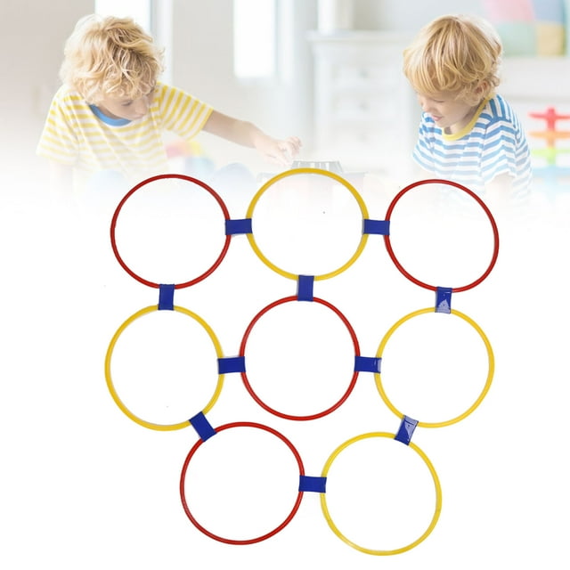 Sensory Training Hoop, Plastic Hoops for Kids Education Game, Portable Design with 10 Rings, 10 Buckles, Ideal for Hand Foot Coordination and Balance