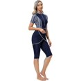 thumbnail image 5 of Maillot de Bain pour Femmes, Combinaison à Manches Courtes, Fermeture Éclair devant, 3 Pcs, 4TG, 5 of 5