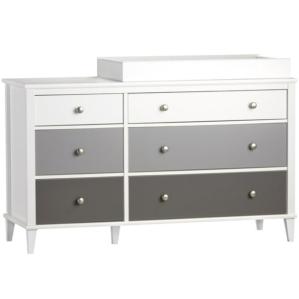 Little Seeds Monarch Hill Poppy 6-Drawer Changing Table, Black & White ...