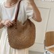 thumbnail image 3 of Bolso de paja para mujer, bolso de playa de verano, bolso de hombro grande de red de pesca tejida, bolso de paja, 3 of 6
