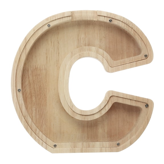 Uxcell Wooden Letter Bank, Letter C Clear Acrylic Money Saving Box