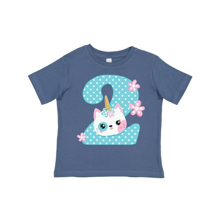 

Inktastic Unicorn Kitty 2nd Birthday Gift Toddler Toddler Girl T-Shirt