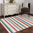thumbnail image 3 of Red Green Blue Striped Area Rugs 4'x6', Washable Small Throw Rugs for Office Bathroom, Modern Farmhouse Stripes Indoor Outdoor Rug Non-Slip Low Pile Carpet Runner Reversible Floor Mats, 3 of 8