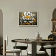 thumbnail image 2 of Nawypu  Lotus Wall Art Zen Flower Print Painting Wall Decor Abstract White Gold Flower Spiritual Room Decor Artwork Living Room Bathroom Wall Art Ready to Hang, 2 of 4