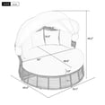 thumbnail image 2 of Harper & Bright Designs Outdoor Rattan Round Daybed, Patio Wicker Sunbed with Retractable Canopy, Poolside Sunbed Sofa with Removable Cushions for Garden Backyard Porch, Beige, 2 of 11