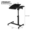 thumbnail image 2 of AEGFKD[ROLLING SWIVEL LAPTOP DESK]Stand Up Workstation Adjustable Height  Angle TableStyleModernBlack, 2 of 9