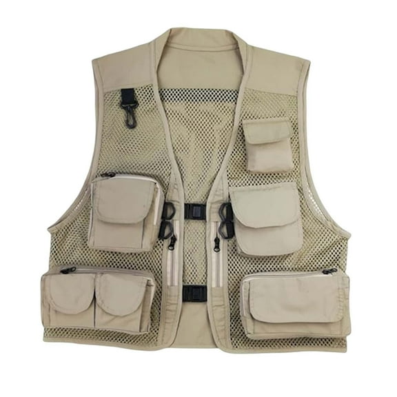Mesh Fly Fishing Vest with Multi Pockets Photography Breathable Lightweight Utility Vest Waistcoat Coat for Men Women Outdoor Camping