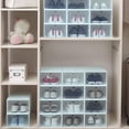 thumbnail image 4 of Leodye 1PCS Transparent Plastic Shoe Box Drawer Type Shoe Organizer Stackable Storage Box for Shoe Rack Closet and Home Organization -5.51×9.45×12.83in, 4 of 6