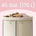 thumbnail image 4 of Rolling Laundry Hamper with Removable Bag – 45 Gal. Large Capacity Laundry Basket on Wheels, Steel Frame, 4 Casters (2 Locking), Cream & Silver, 4 of 6